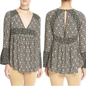 Free People Rolling Hills Bell Sleeve Boho Top - XS